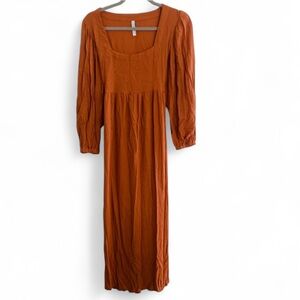 RACHEL PALLY BURNT ORANGE LONG SLEEVE MAXI DRESS SIZE XS LIGHTWEIGHT CASUAL